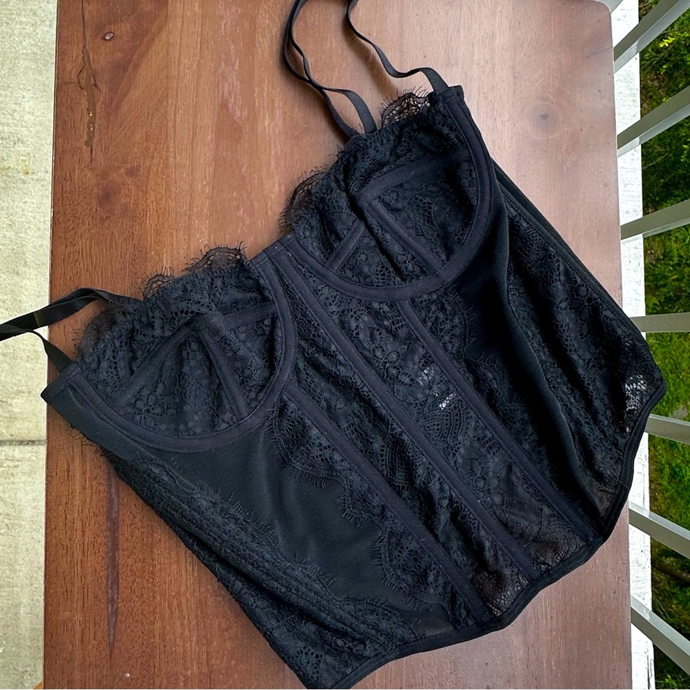 Black Lace Corset Top